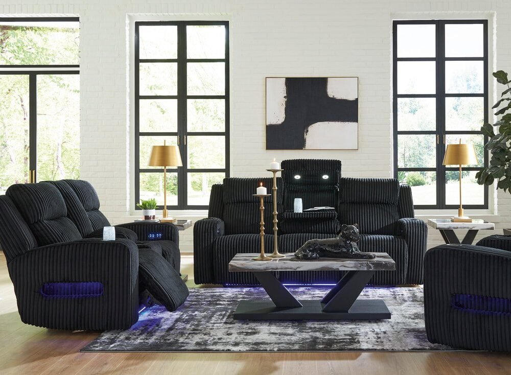 Ashley 642-02 - 2PC or 3PC Power Reclining LED/STEREO Set