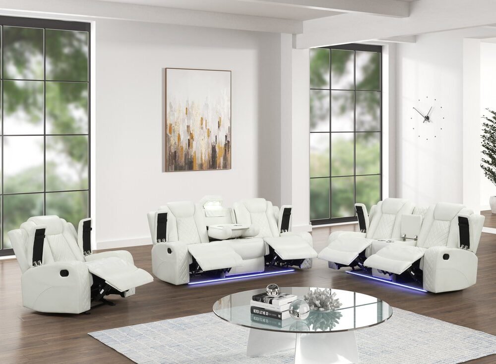 Luz White - 3PC Reclining Set