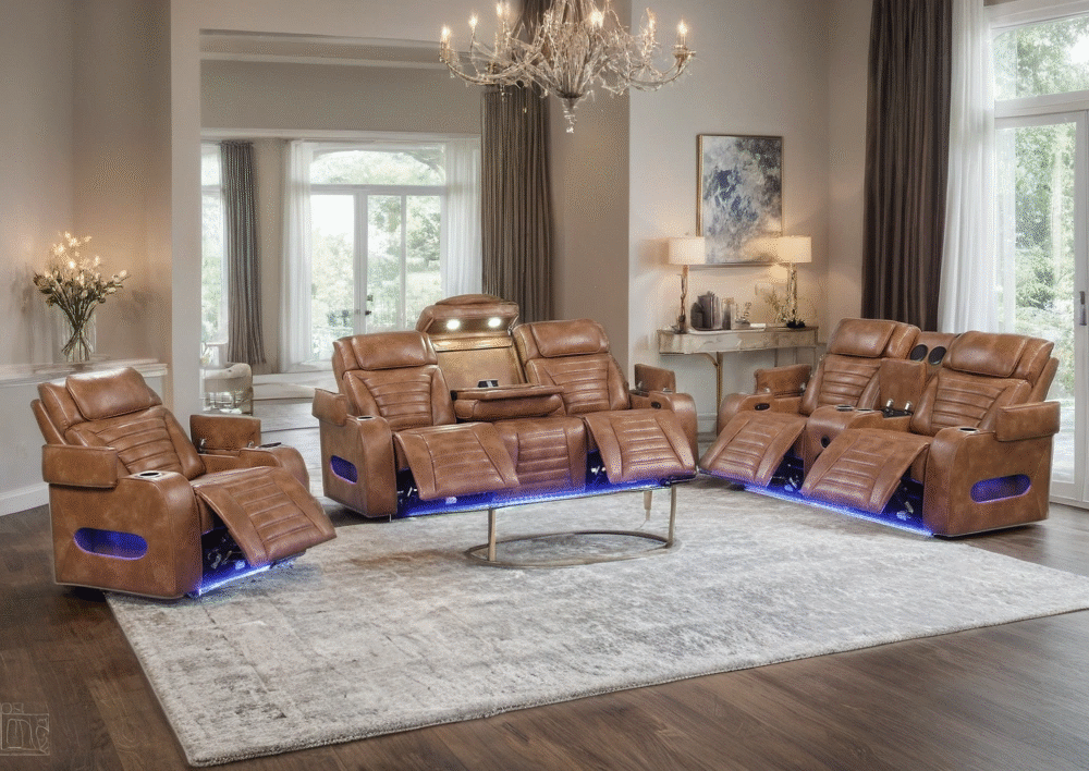 TOKYO 3PC Brown Power Reclining Set